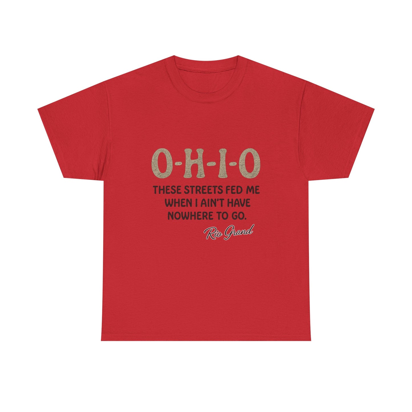 Ohio Street Quote Tee - Unisex Heavy Cotton T-Shirt, Casual Wear, Gift for Ohio Lovers, Inspirational Shirt, Comfortable Summer Top