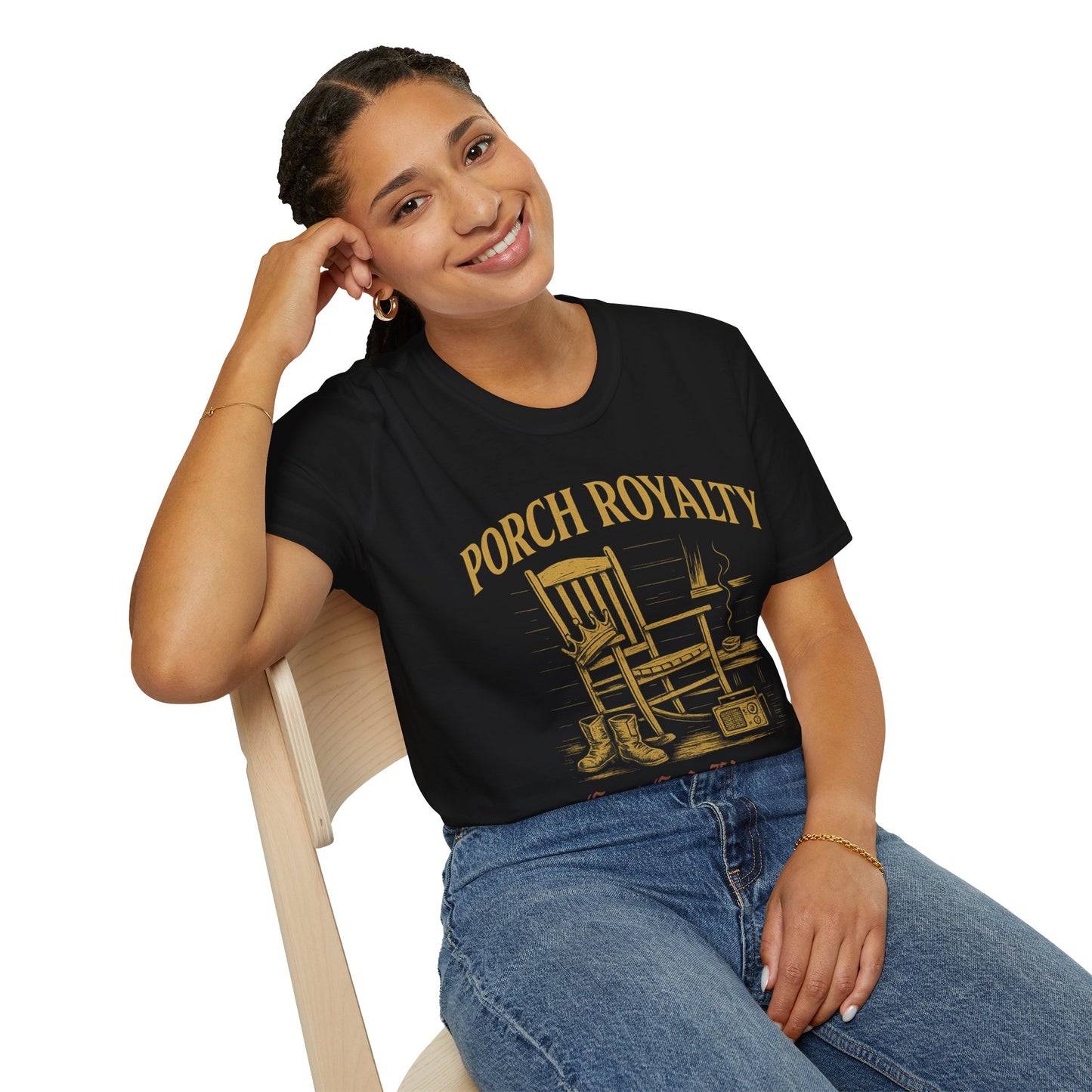 Porch Royalty T-Shirt, Comfortable Graphic Tee, Perfect for Relaxing, Gift for Nature Lovers, Ideal for Casual Wear, Summer Vibes, [...]