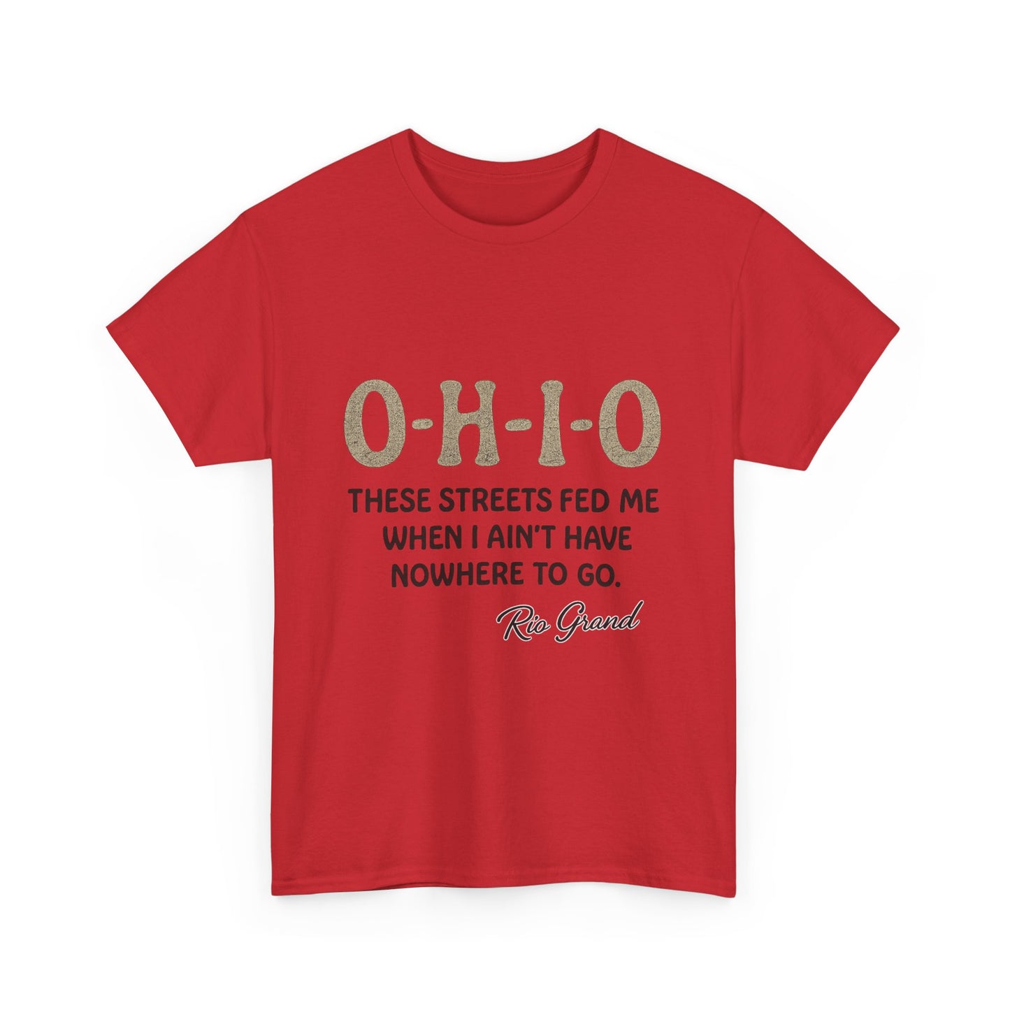 Ohio Street Quote Tee - Unisex Heavy Cotton T-Shirt, Casual Wear, Gift for Ohio Lovers, Inspirational Shirt, Comfortable Summer Top